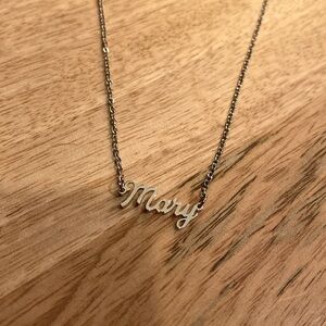Cursive “Mary” Necklace